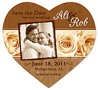 "Roses Photo Heart" Save the Date Magnet